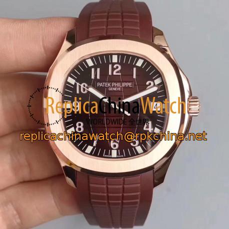 Replica Patek Philippe Aquanaut Jumbo 5167R-001 MP Rose Gold Chocolate Dial Swiss 324SC