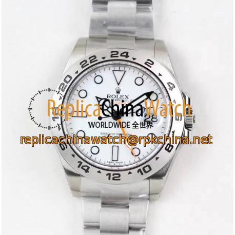 Replica Rolex Explorer II 216570 2018 V7 Stainless Steel White Dial Swiss 2836-2