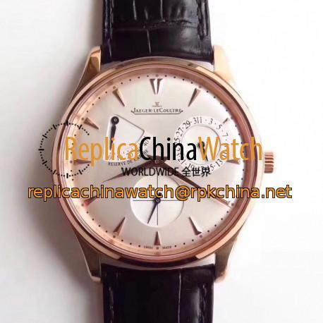 Replica Jaeger-LeCoultre Master Ultra Thin Reserve De Marche 1372520 SW Rose Gold Silver Dial Swiss Caliber 938A/1