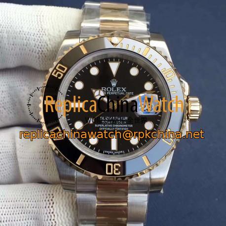 Replica Rolex Submariner Date 116613LN N V8S 24K Yellow Gold Wrapped & Stainless Steel Black Dial Swiss 3135