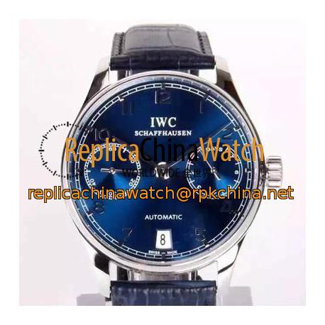 Replica IWC Portuguese IW5007 Power Reserve Stainless Steel Blue Dial Swiss IWC 52010