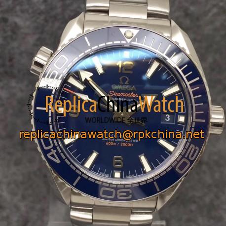 Replica Omega Seamaster Planet Ocean 600M 215.30.44.21.03.001 43.5MM VS Stainless Steel Blue Dial Swiss 8900