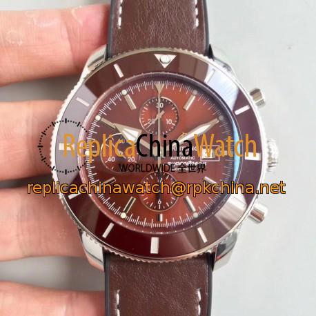 Replica Breitling Superocean Heritage II Chronograph 46 A1331233/Q616 Noob Stainless Steel Brown Dial Swiss 7750