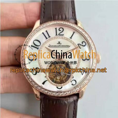 Replica Jaeger-LeCoultre Rendez-Vous Tourbillon 3412405 Noob Rose Gold & Diamond MOP Dial Swiss Tourbillon