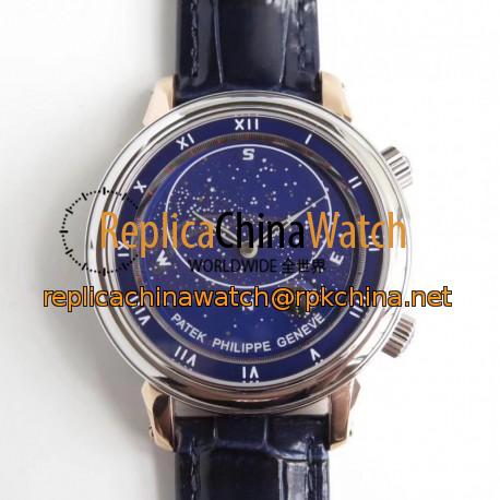 Replica Patek Philippe Grand Complications Sky Moon Celestial 5102PR Noob Rose Gold Blue Dial Swiss 240 LU CL C