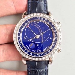 Replica Patek Philippe Grand Complications Sky Moon Celestial 6102P-001 Noob Stainless Steel Blue Dial Swiss 240 LU CL C