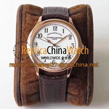 Replica Vacheron Constantin Historiques Chronometre Royal 1907 86122/000R-9362 GS Rose Gold White Dial Swiss 2460 SCC