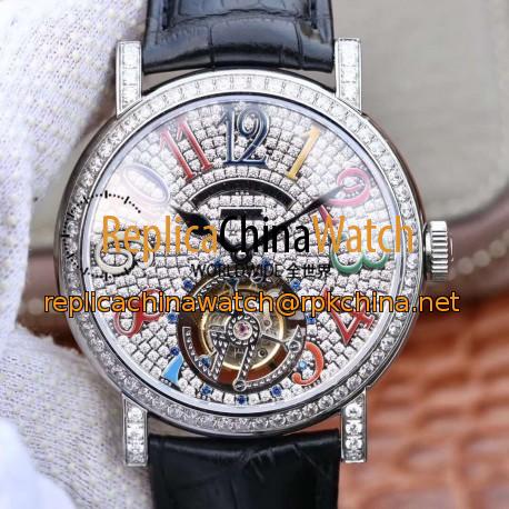 Replica Franck Muller Round Color Dreams Tourbillon TWL Stainless Steel & Diamonds Diamond Dial Swiss Tourbillon