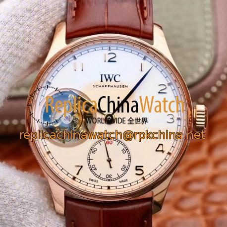 Replica IWC Portugieser Tourbillon IW546302 ZF Rose Gold White Dial Swiss Tourbillon