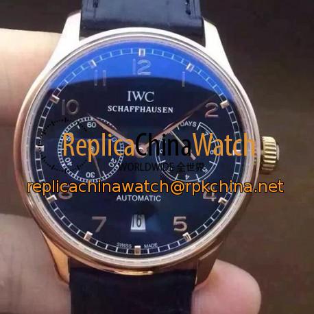 Replica IWC Portuguese IW5007 Power Reserve Rose Gold Black Dial Swiss IWC 52010