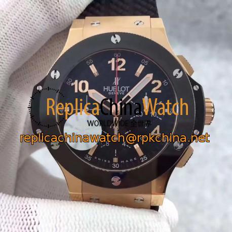 Replica Hublot Big Bang Gold Ceramic 301.PB.131.RX V6 Rose Gold Black Dial Swiss HUB4100