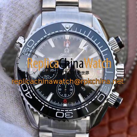 Replica Omega Seamaster Planet Ocean 600M Chronograph 232.30.46.51.01.003 Noob Stainless Steel Black Dial Swiss 7750