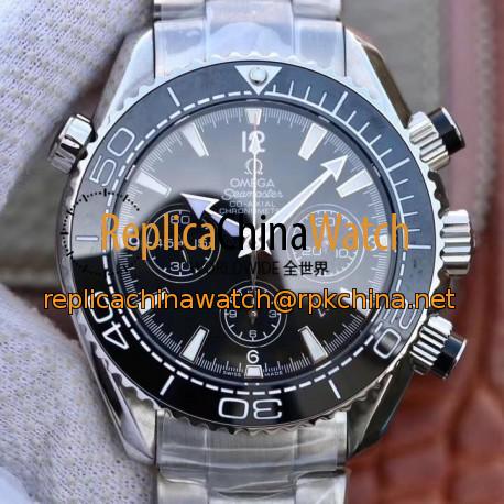 Replica Omega Seamaster Planet Ocean 600M Chronograph 232.30.46.51.01.001 Noob Stainless Steel Black Dial Swiss 7750