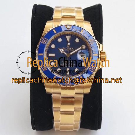 Replica Rolex Submariner Date 116618LB VR Stainless Steel With 18K Yellow Gold Wrapped Blue Dial Swiss 2836-2