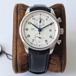 Replica IWC Portugieser Chronograph Classic IW390403 ZF Stainless Steel White Dial Swiss 7750