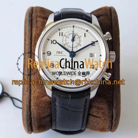 Replica IWC Portugieser Chronograph Classic IW390403 ZF Stainless Steel White Dial Swiss 7750