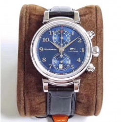 Replica IWC Da Vinci Chronograph Edition Sport For Good Fundation IW393402 ZF Stainless Steel Blue Dial Swiss 7750