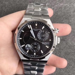 Replica Vacheron Constantin Overseas Dual Time 47450/B01A TWA Stainless Steel Black Dial Swiss 1222 SC