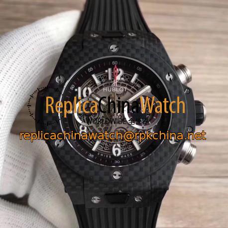 Replica Hublot Big Bang Unico Carbon 411.QX.1170.RX 3AF Carbon Fiber Skeleton Dial Swiss HUB1242