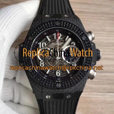 Replica Hublot Big Bang Unico Carbon 411.QX.1170.RX 3AF Carbon Fiber & Diamond  Skeleton Dial Swiss HUB1242