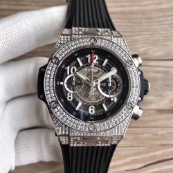 Replica Hublot Big Bang Unico Titanium Pave 411.NX.1170.RX.1704 Titanium & Diamonds Skeleton Dial Swiss HUB1242