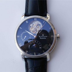 Replica Blancpain Villeret Tourbillon 8 Days 6025-1542-55B JB Stainless Steel Black Dial Swiss Tourbillon