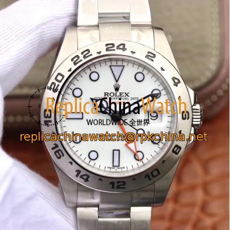 Replica Rolex Explorer II 216570 JF V3 Stainless Steel White Dial Swiss 2836-2