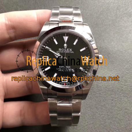 Replica Rolex Explorer 214270 GM Stainless Steel 904L Black Dial Swiss 3132