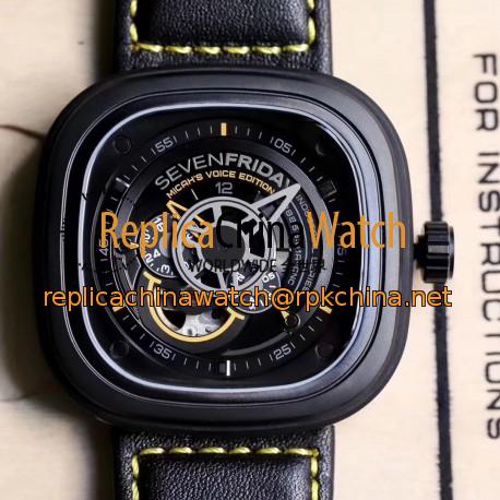 Replica SevenFriday P2B/02 Revolution SW PVD Black & Yellow Dial Miyota 82S7