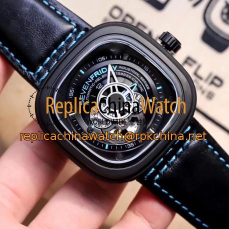 Replica SevenFriday P2B/02 Revolution SW PVD Black & Blue Dial Miyota 82S7