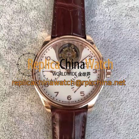 Replica IWC Portuguese Tourbillon Mystery IW504202 TF Rose Gold White Dial Swiss 50900