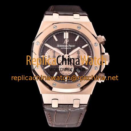 Replica Audemars Piguet Royal Oak Chronograph 26331 OM Rose Gold Chocolate Dial Swiss 7750