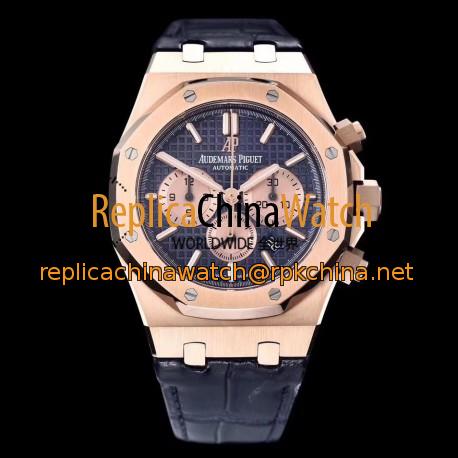 Replica Audemars Piguet Royal Oak Chronograph 26331 OM Rose Gold Blue Dial Swiss 7750