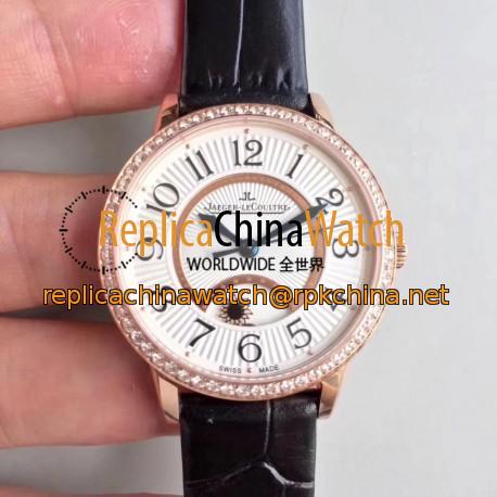 Replica Jaeger-LeCoultre Ladies Rendez-Vous Night & Day 3442430 34MM Noob Rose Gold & Diamonds White Dial Swiss 898A/1