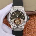 Replica Hublot Big Bang Tourbillon Noob Stainless Steel & Diamonds Black & Diamond Dial Swiss Tourbillon