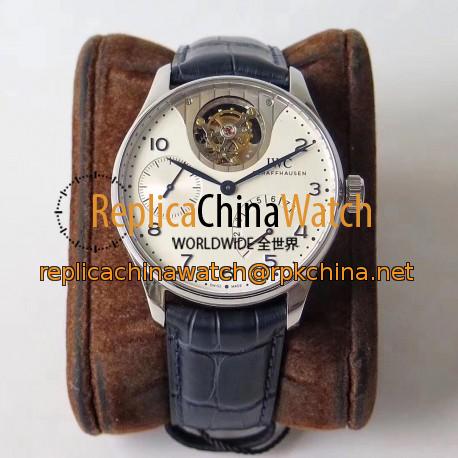 Replica IWC Portuguese Tourbillon Mystery IW504601 ZF Stainless Steel White Dial Swiss Tourbillon