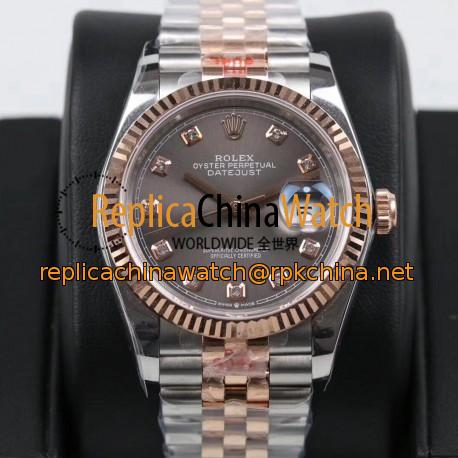 Replica Rolex Datejust 36MM 116231 GM Stainless Steel 904L & Rose Gold Anthracite Dial Swiss 2824-2