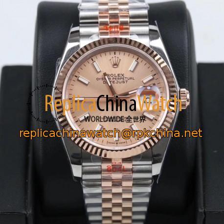 Replica Rolex Datejust 36MM 116231 GM Stainless Steel 904L & Rose Gold Rose Gold Dial Swiss 2824-2