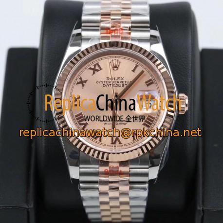 Replica Rolex Datejust 36MM 116231 GM Stainless Steel 904L & Rose Gold Rose Gold Dial Swiss 2824-2