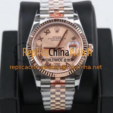 Replica Rolex Datejust 36MM 116231 GM Stainless Steel 904L & Rose Gold Rose Gold Dial Swiss 2824-2