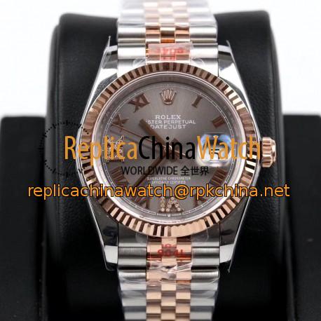 Replica Rolex Datejust 36MM 116231 GM Stainless Steel 904L & Rose Gold Anthracite Dial Swiss 2824-2