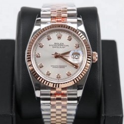 Replica Rolex Datejust 36MM 116231 GM Stainless Steel 904L & Rose Gold Silver Dial Swiss 2824-2