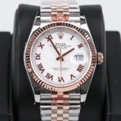 Replica Rolex Datejust 36MM 116231 GM Stainless Steel 904L & Rose Gold White Dial Swiss 2824-2