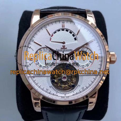 Replica Jaeger-LeCoultre Master Grande Tradition Tourbillon Noob Rose Gold White Dial Swiss Tourbillon