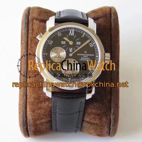 Replica Vacheron Constantin Malte Regulateur Dual Time 42005/000G K11 Stainless Steel Black Dial Swiss 1206