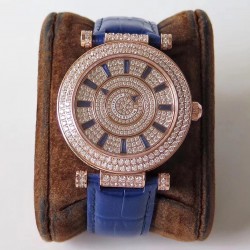 Replica Franck Muller Round Double Mystery Baguette Cut Diamond 42 DM D 2R CD GS Rose Gold & Diamonds Diamond Dial M9015