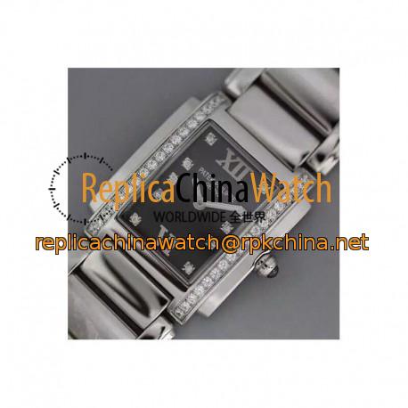 Replica Patek Philippe Ladies Twenty-4 4910/10A-001 Noob Stainless Steel Black Dial Swiss Ronda Quartz