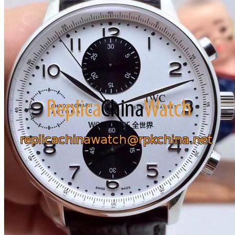 Replica IWC Portuguese IW3714 Chronograph Stainless Steel White & Black Dial Swiss IWC 89000