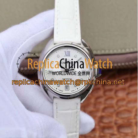 Replica Cle De Cartier 40MM WSCL0018 ZY Stainless Steel White Dial M9015