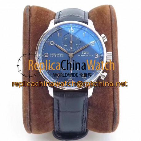 Replica IWC Portugieser Chronograph IW371491 ZF V2 Stainless Steel Blue Dial Swiss 7750